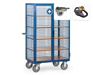 Kastwagen met draadgaas en dubbele vleugeldeur