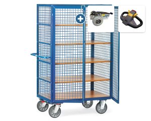 Kastwagen met draadgaas, dubbele vleugeldeur en stangsluiting